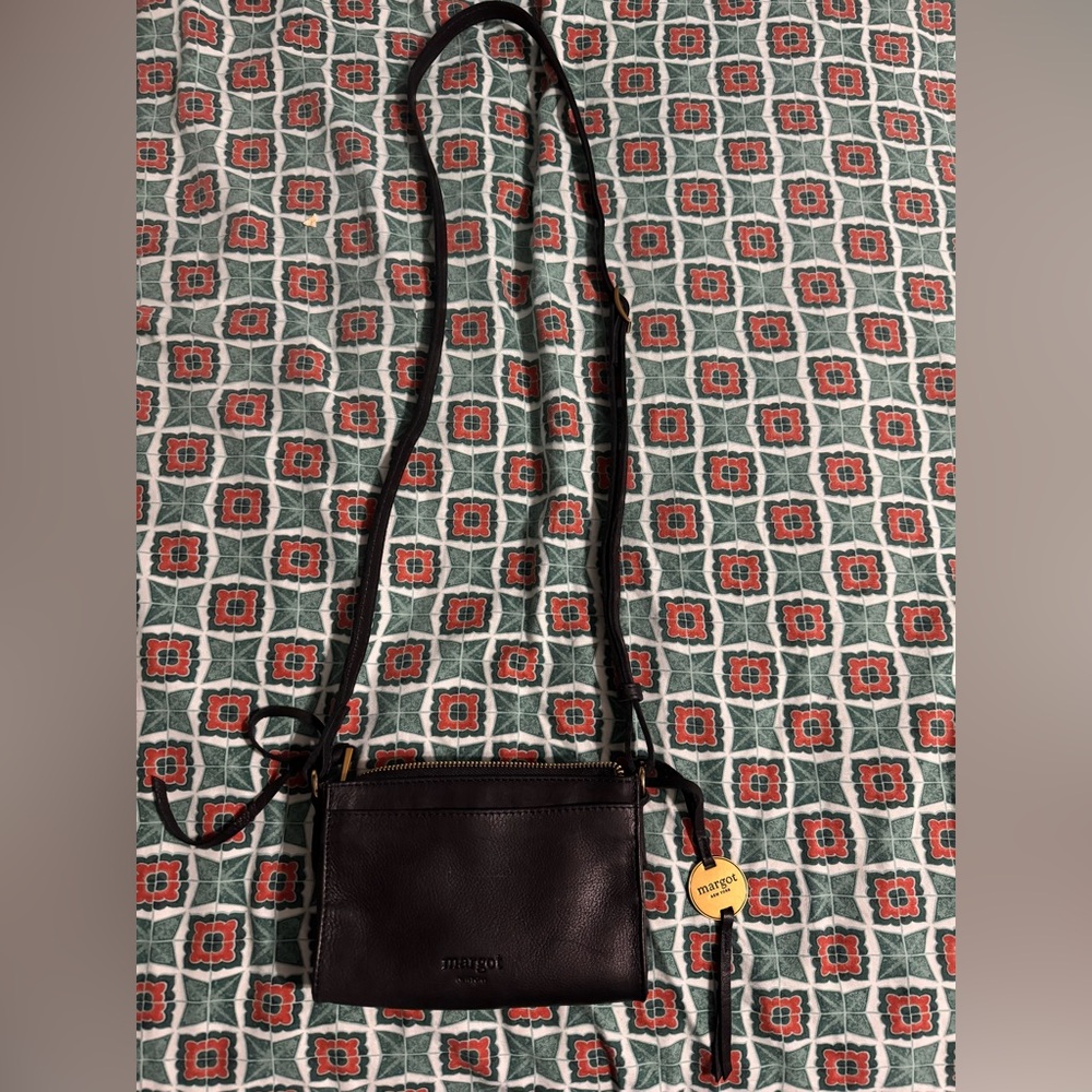 Margot New York Black Leather Crossbody Bag